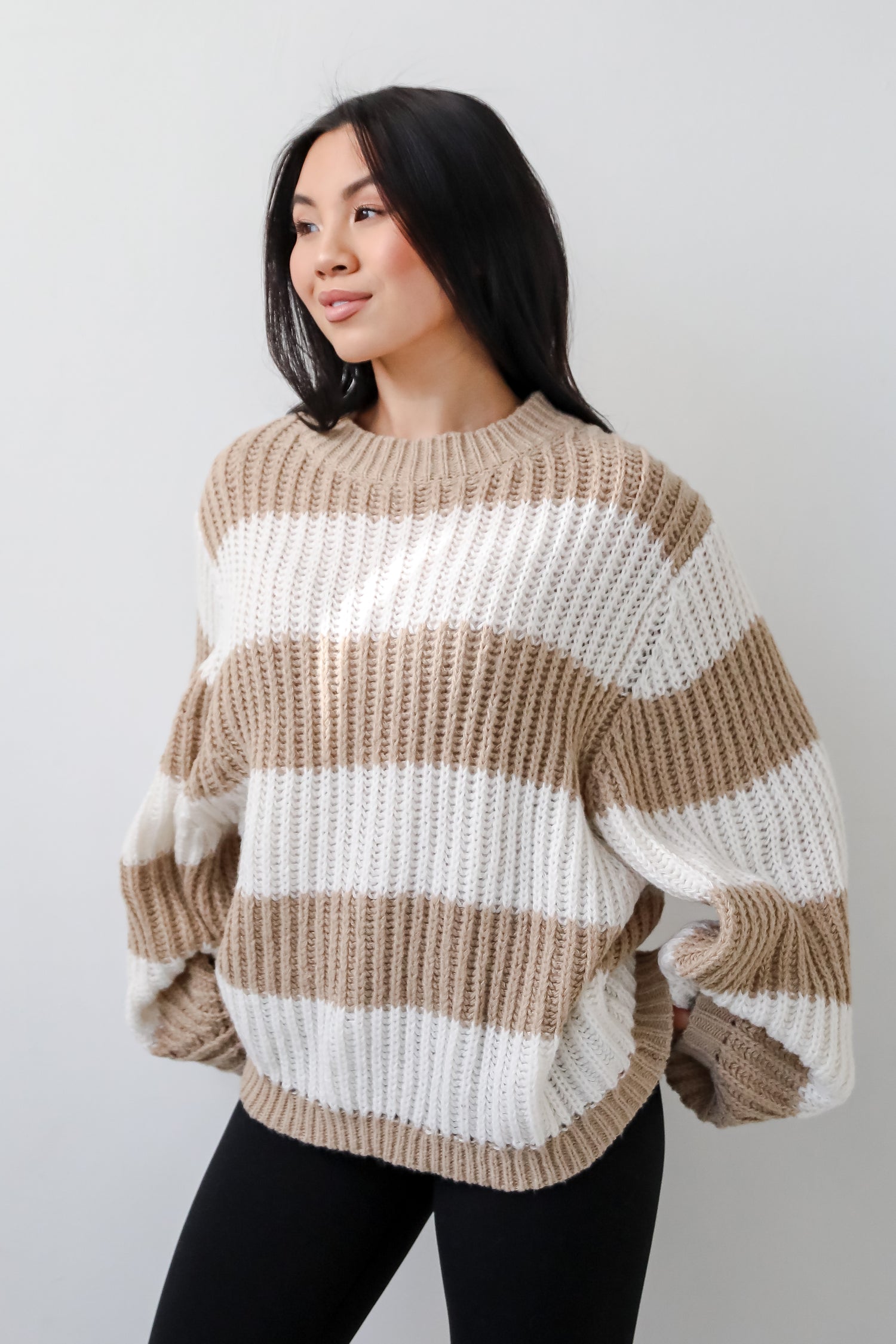Cozy Striped Oversized Sweater Cute Sweaters ShopDressUp