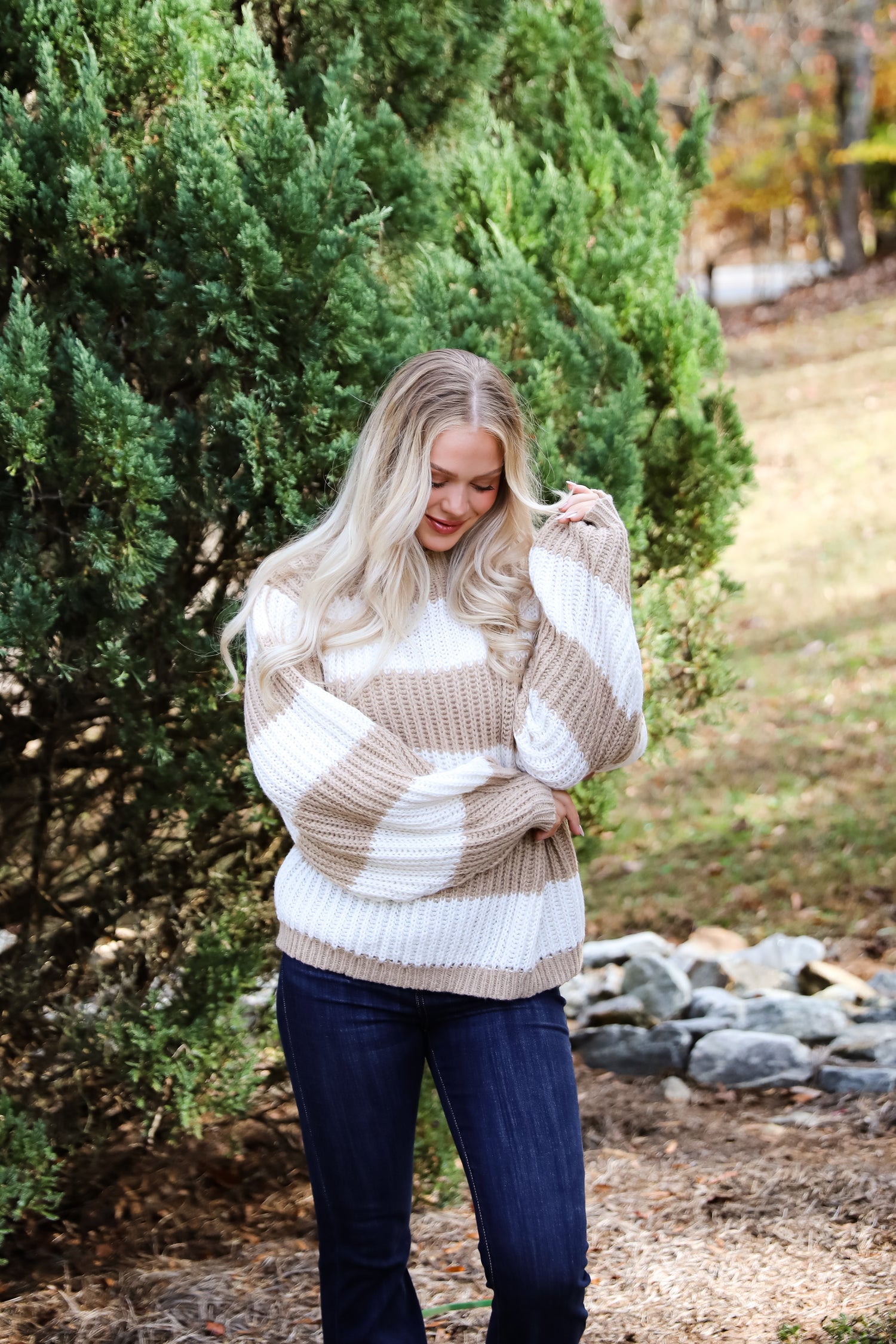 Cozy Aesthetic Striped Oversized Sweater