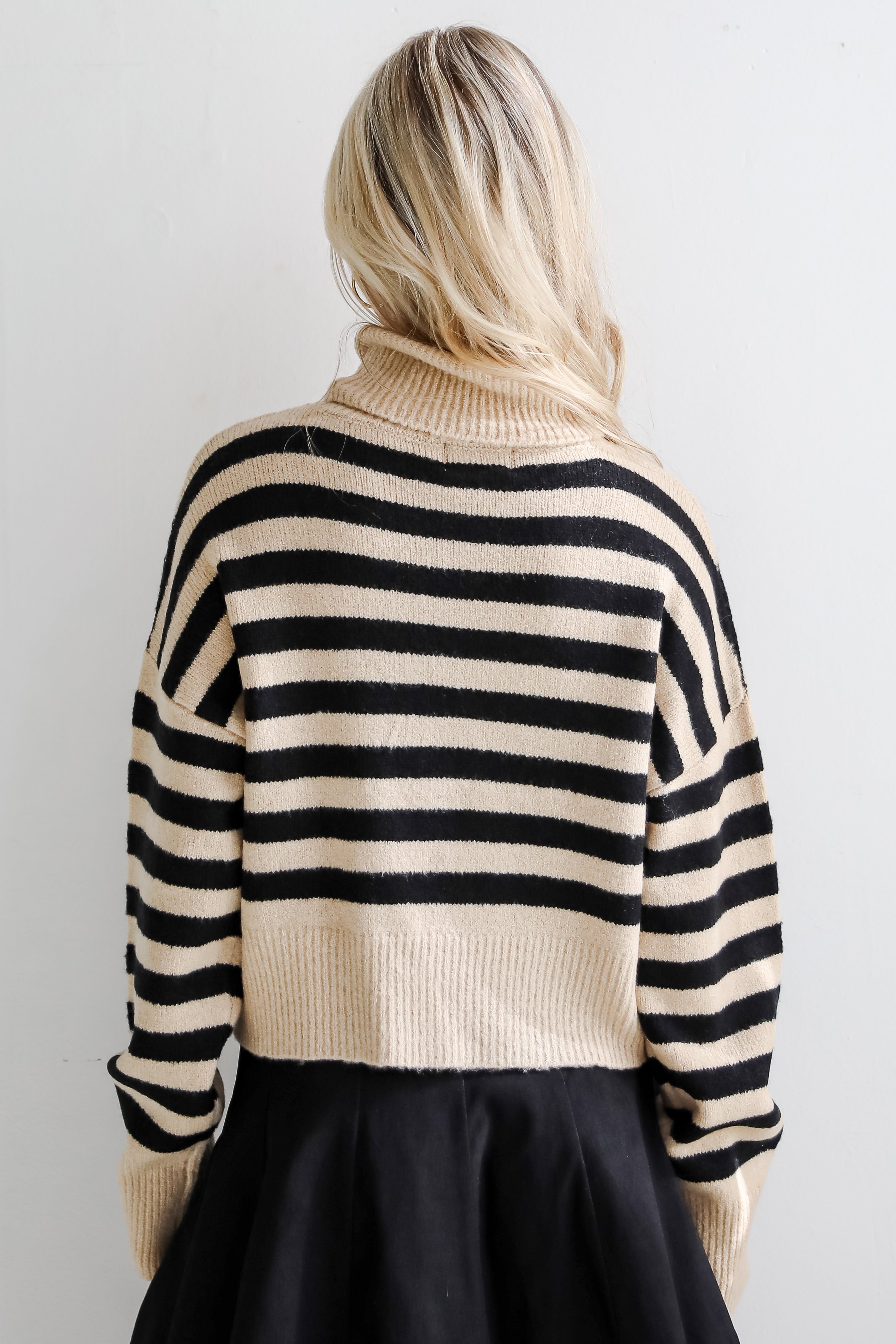 Cuddly Approach Striped Turtleneck Sweater