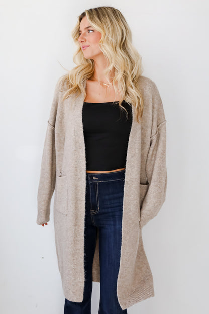 Coveted Upgrade Taupe Sweater Cardigan