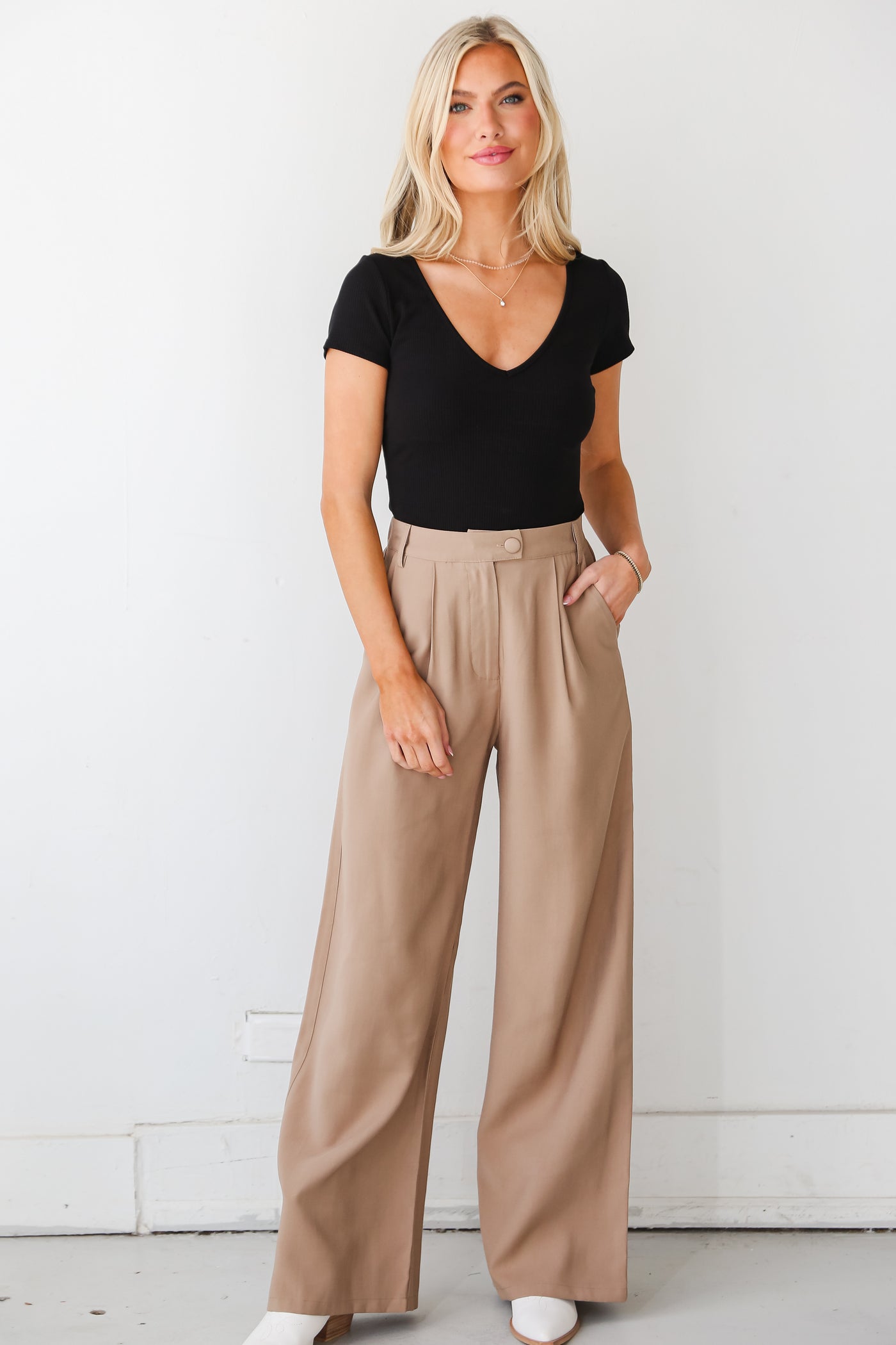 Taupe Trouser Pants front view