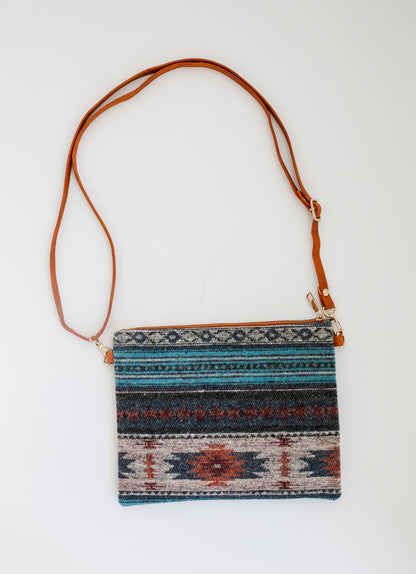 Curated Energy Teal Aztec Crossbody Bag