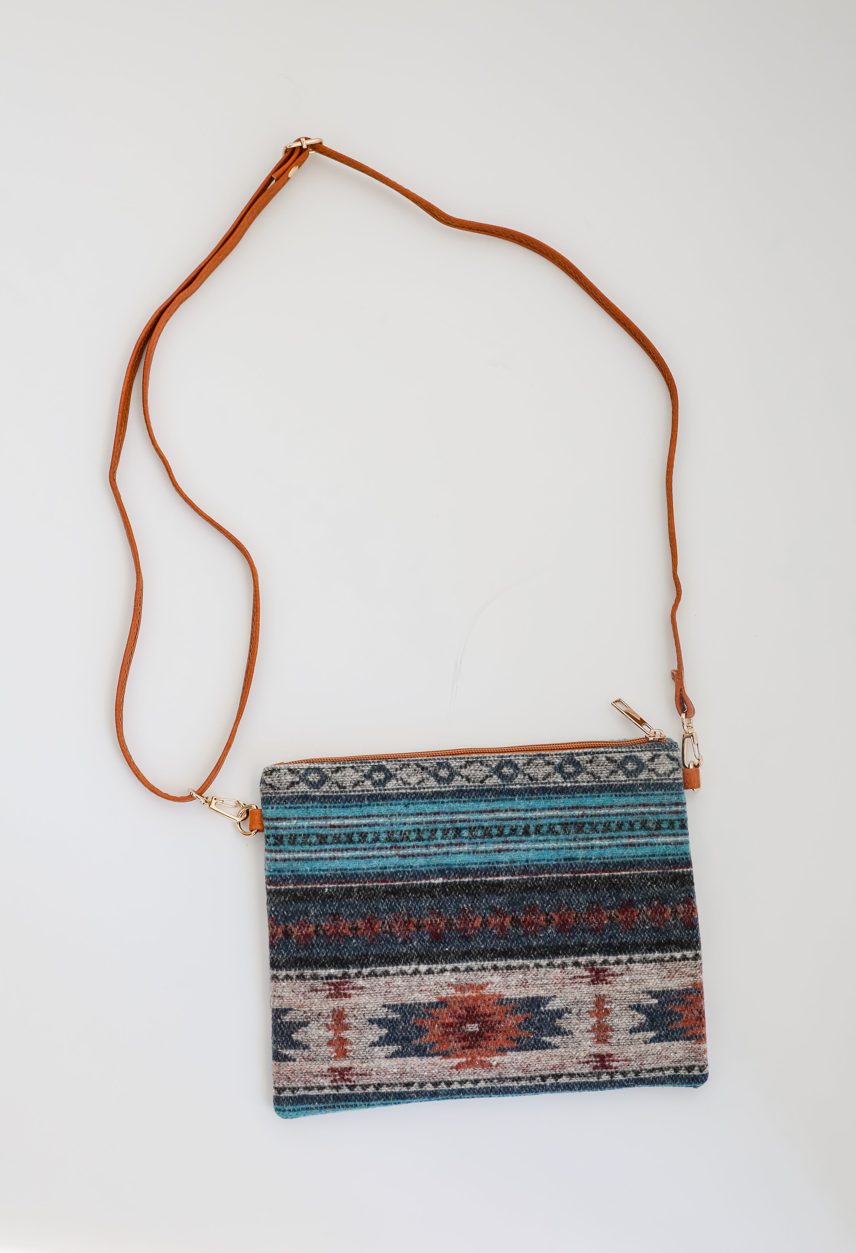 Curated Energy Teal Aztec Crossbody Bag