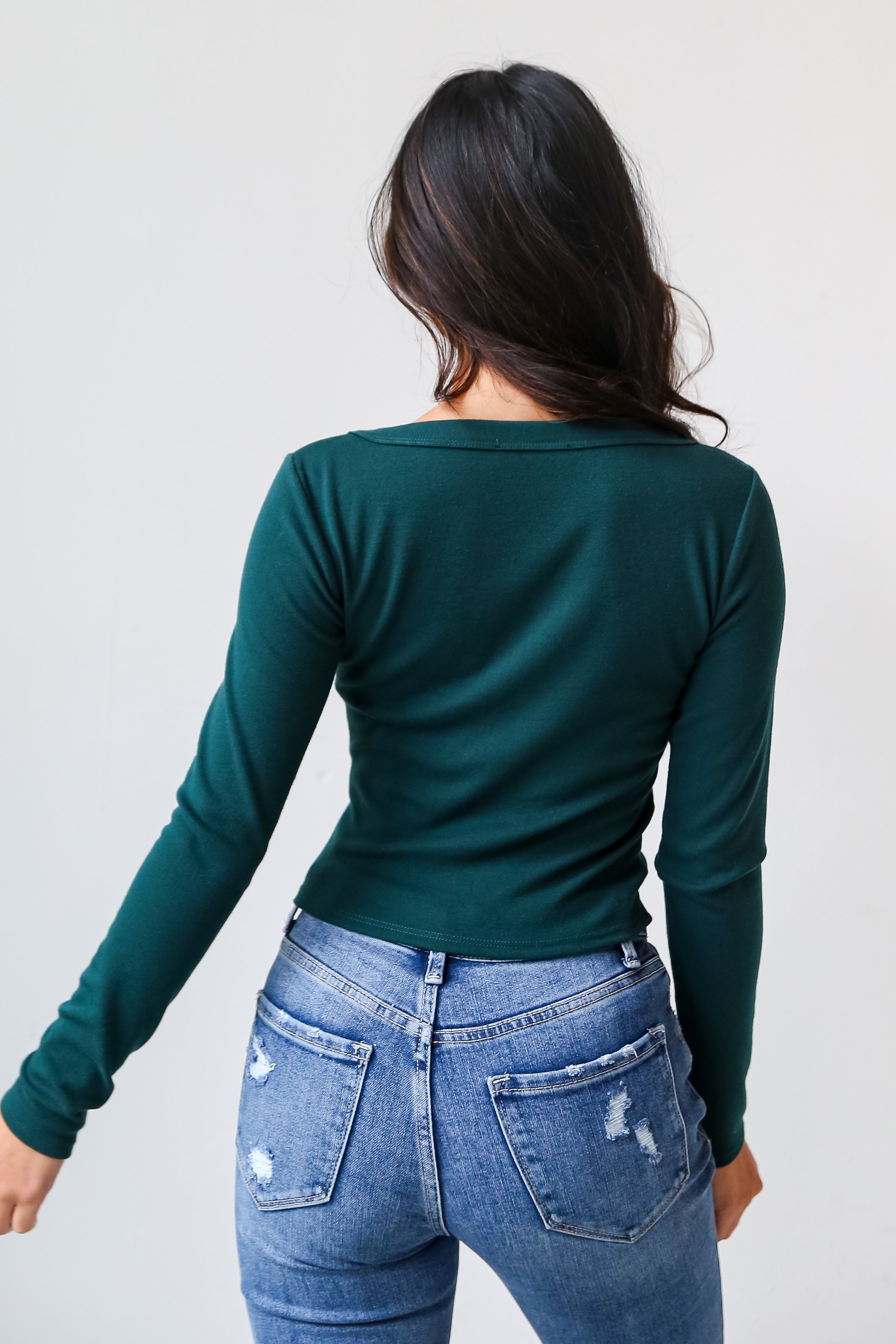 Emerald Green Crop Top back view