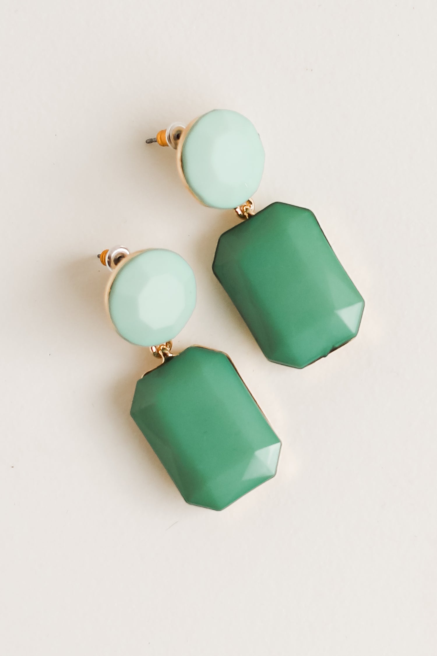 teal Gemstone Drop Earrings