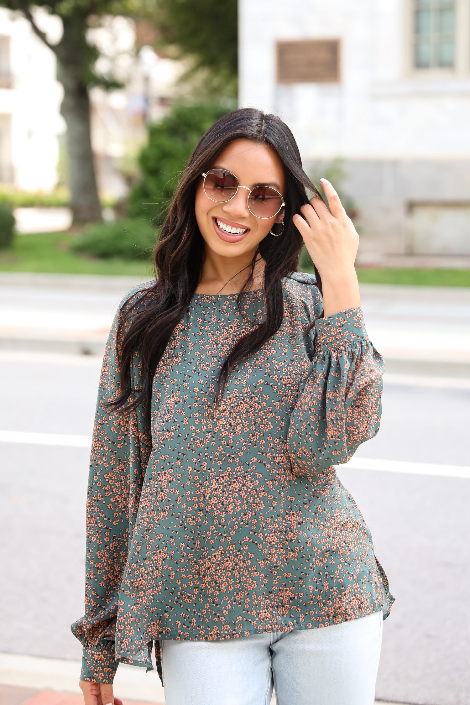 Sensational Attitude Teal Floral Blouse