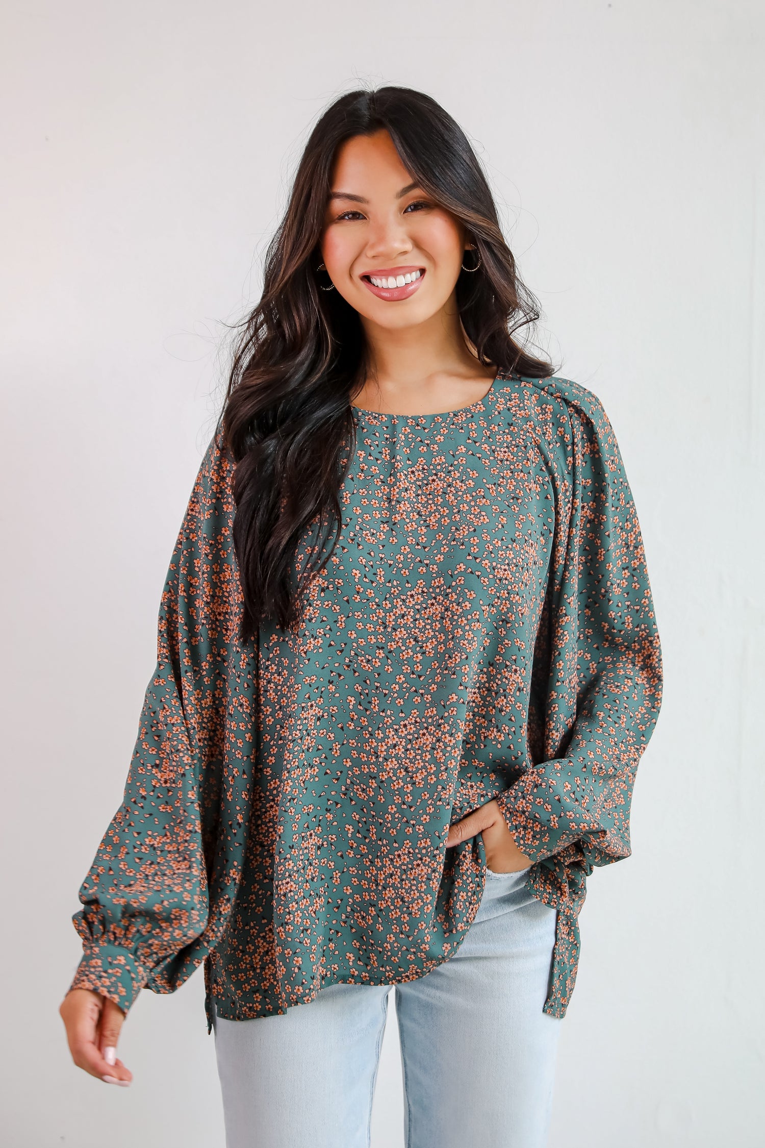 Sensational Attitude Teal Floral Blouse