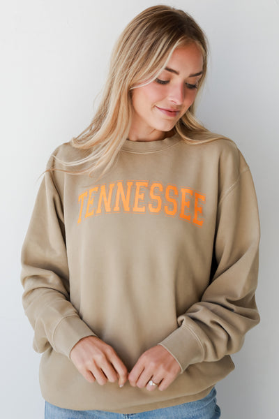 Tan Tennessee Pullover . Tennessee Sweatshirt . Game Day Outfit 