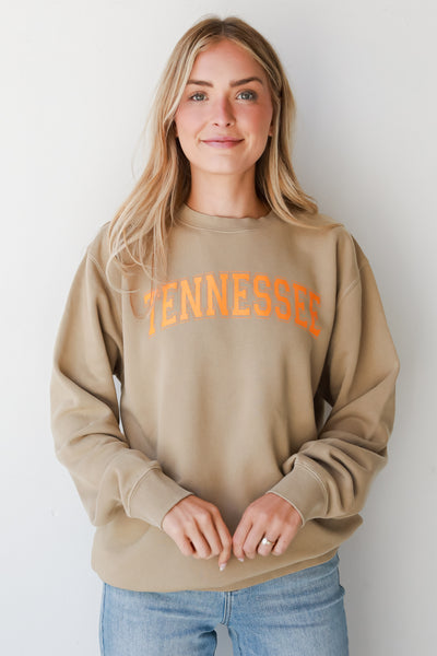 Tan Tennessee Pullover Success on dress up model