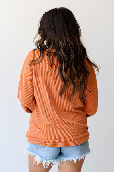 orange Tennessee Corded Pullover back view