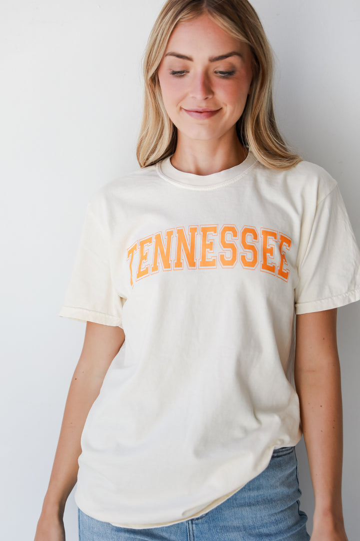 Ivory Tennessee Tee on dress up model