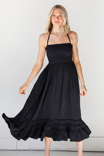 black Halter Maxi Dress