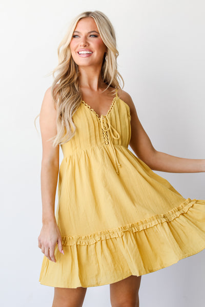 yellow Mini Dress on model