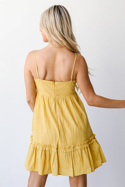 yellow Mini Dress back view