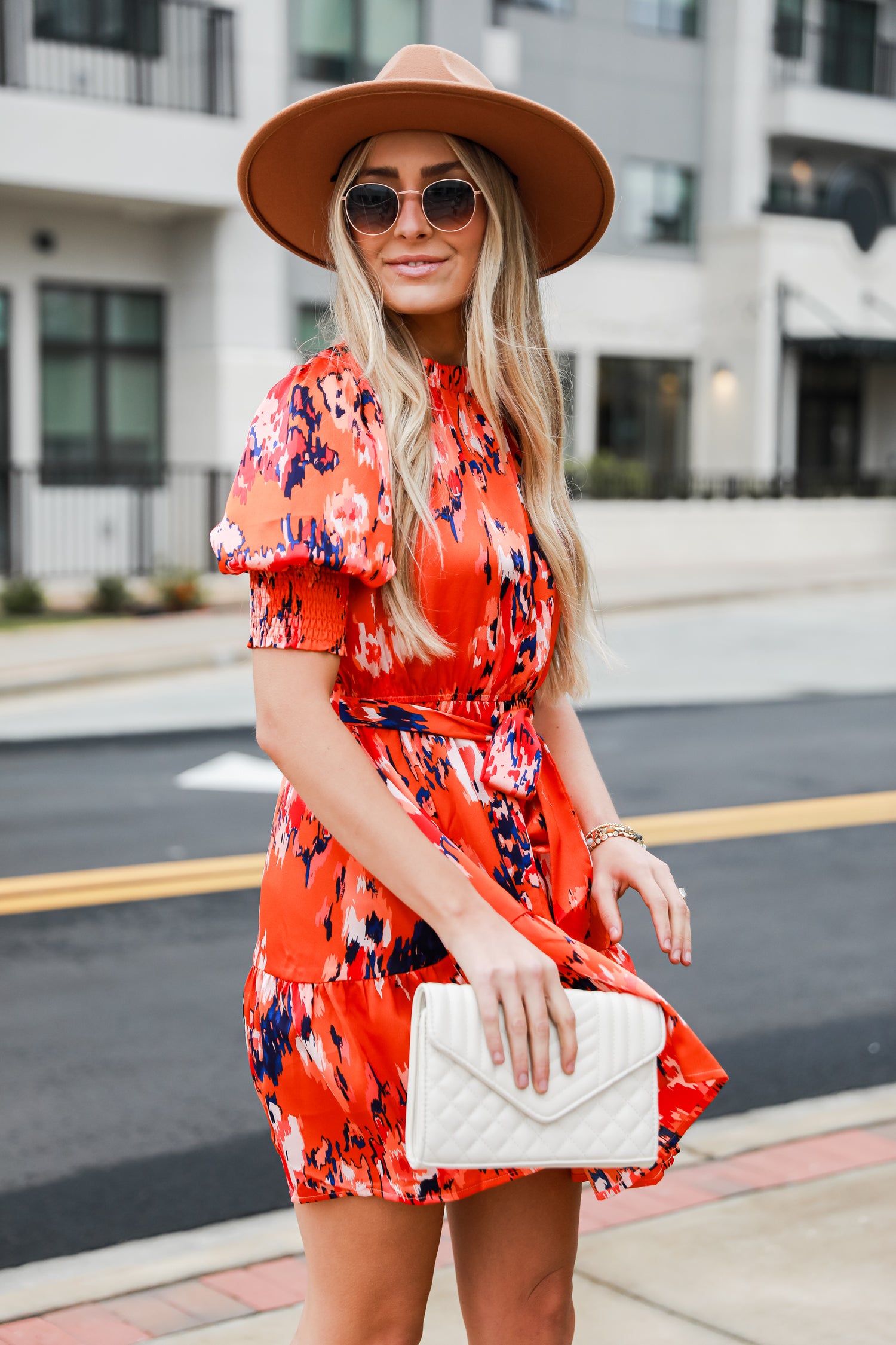 cute orange mini dresses