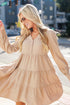 taupe Tiered Mini Dress