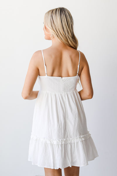 white Mini Dress back view