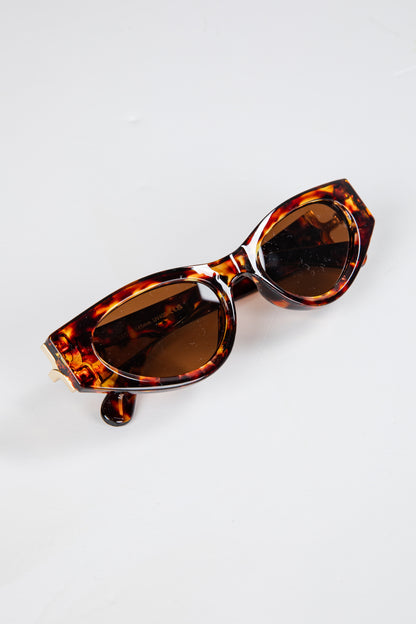Tortoiseshell sunglasses on a white background
