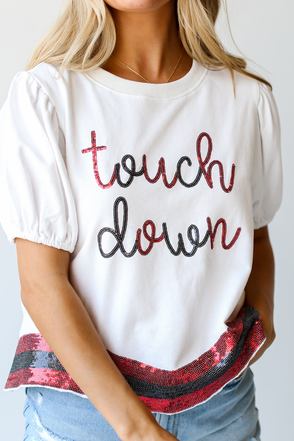 Touchdown Sequin Tee, Game Day Outfits