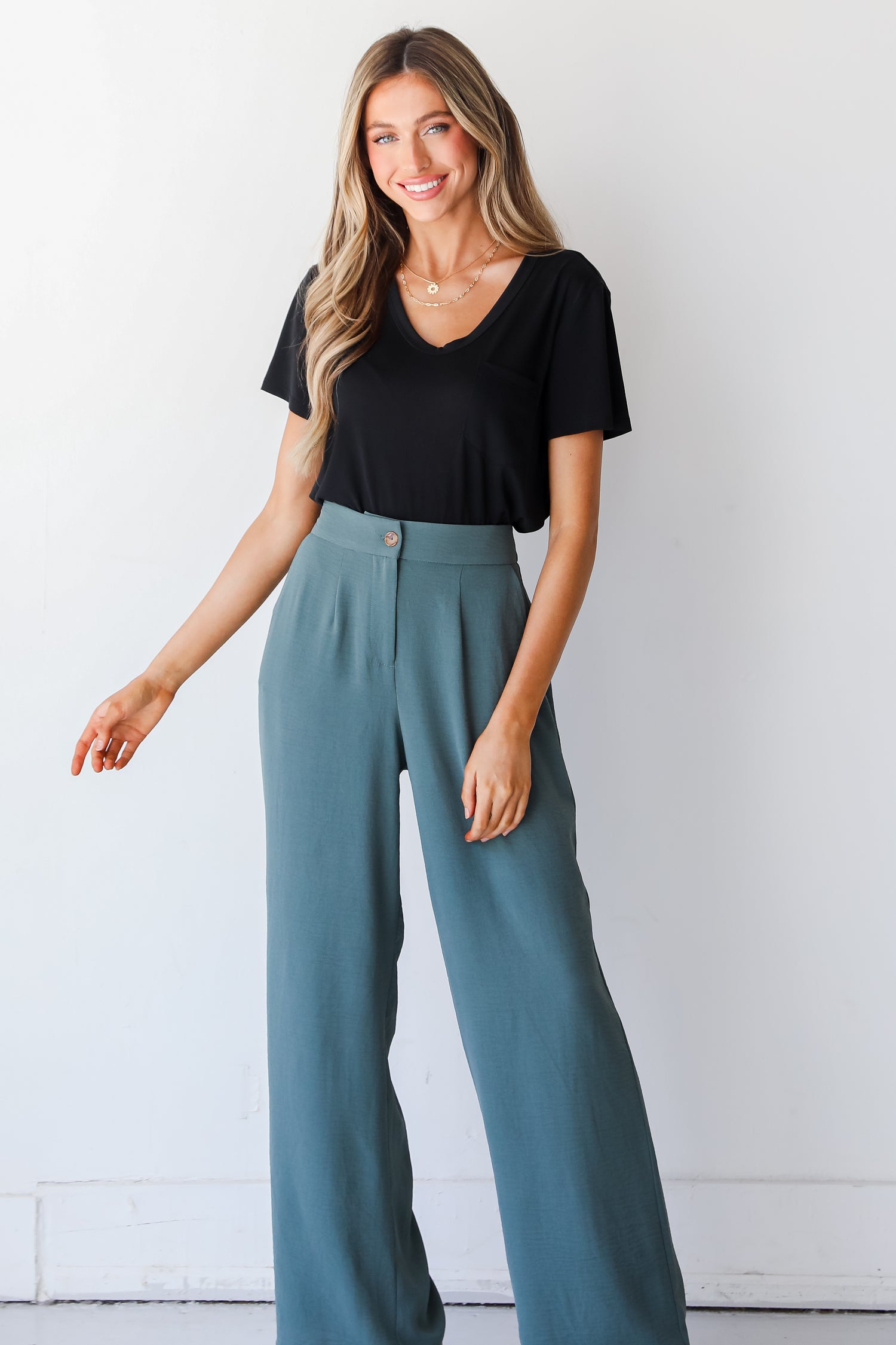 sage Trouser Pants on dress up model