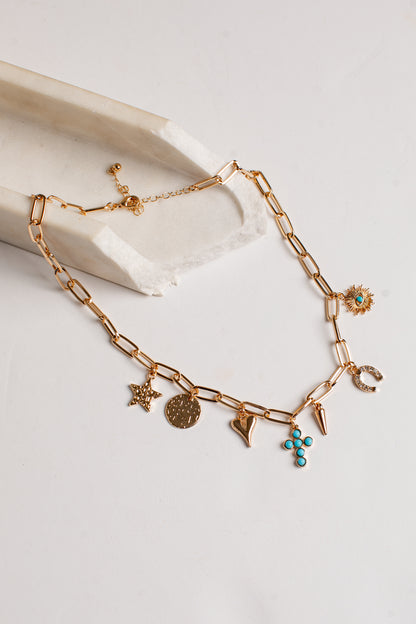 Lillie Turquoise Charm Necklace