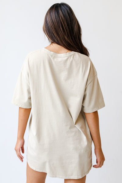 taupe USA Graphic Tee back view