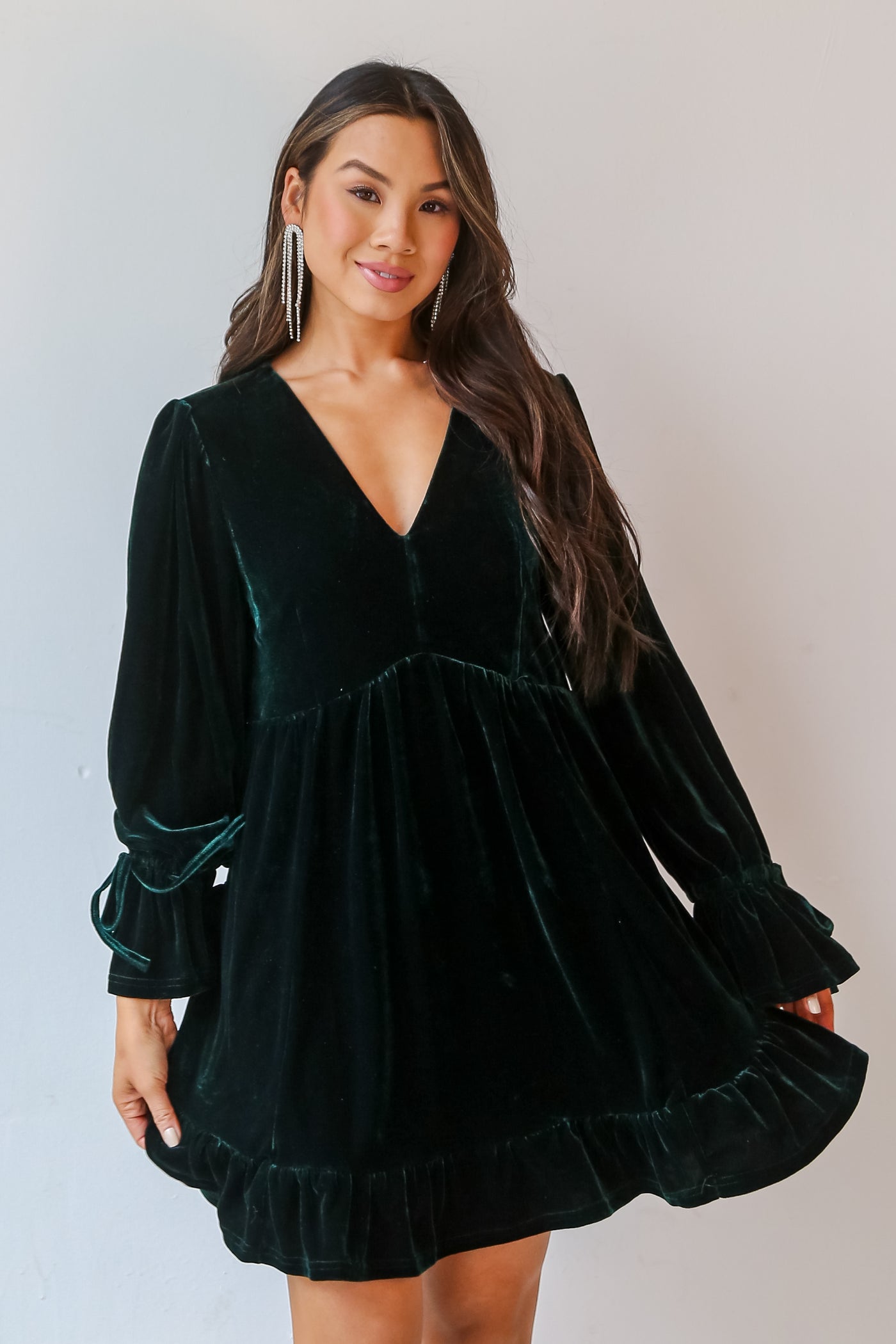 Black Babydoll Dress - Babydoll Mini Dress - Velvet Burnout Dress - Lulus