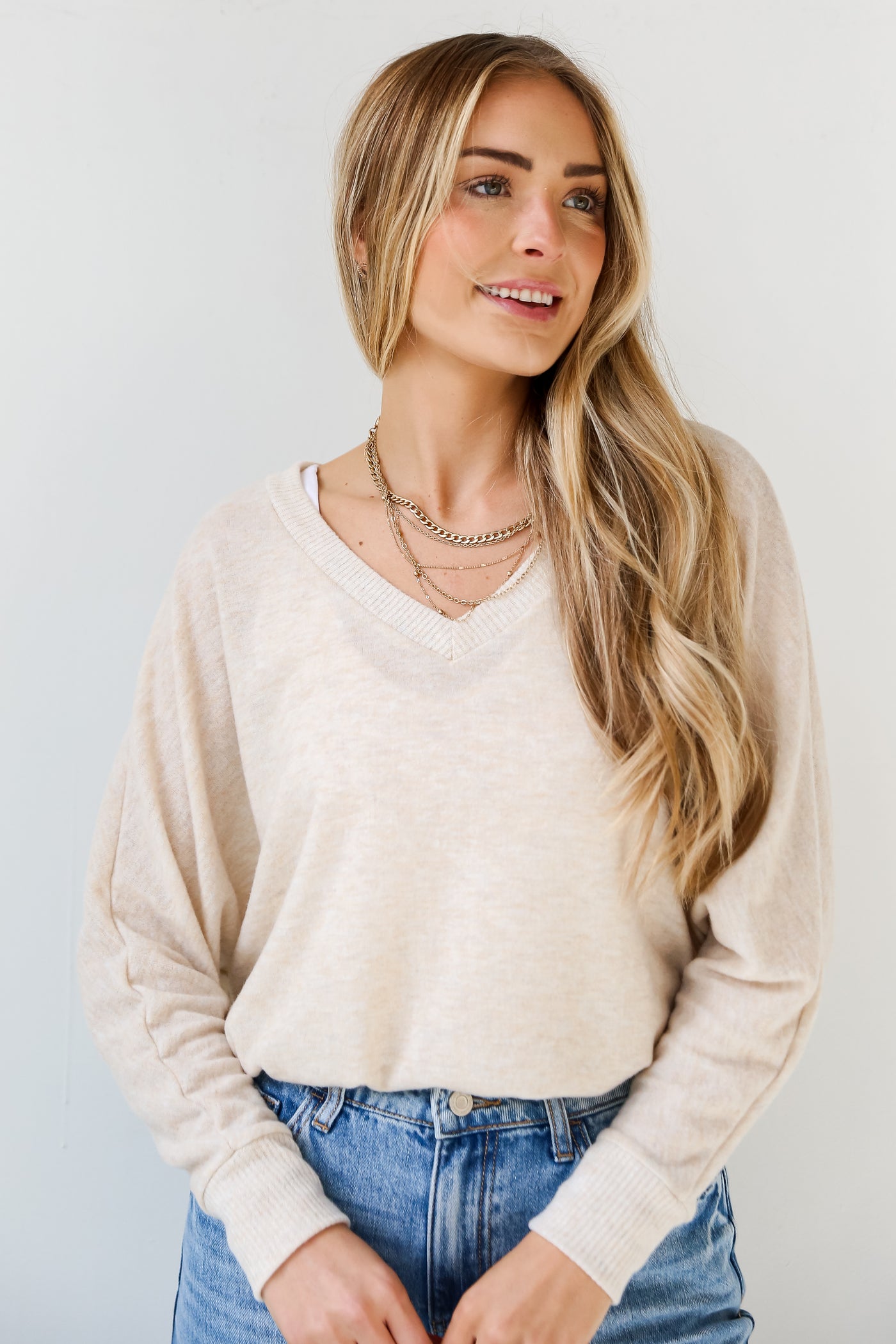 oversized Brushed Knit Top