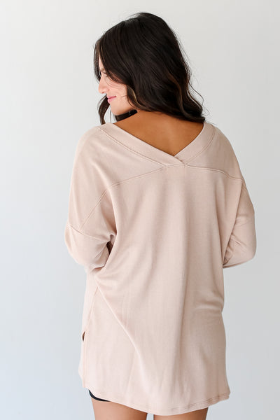 taupe Corded Top back view