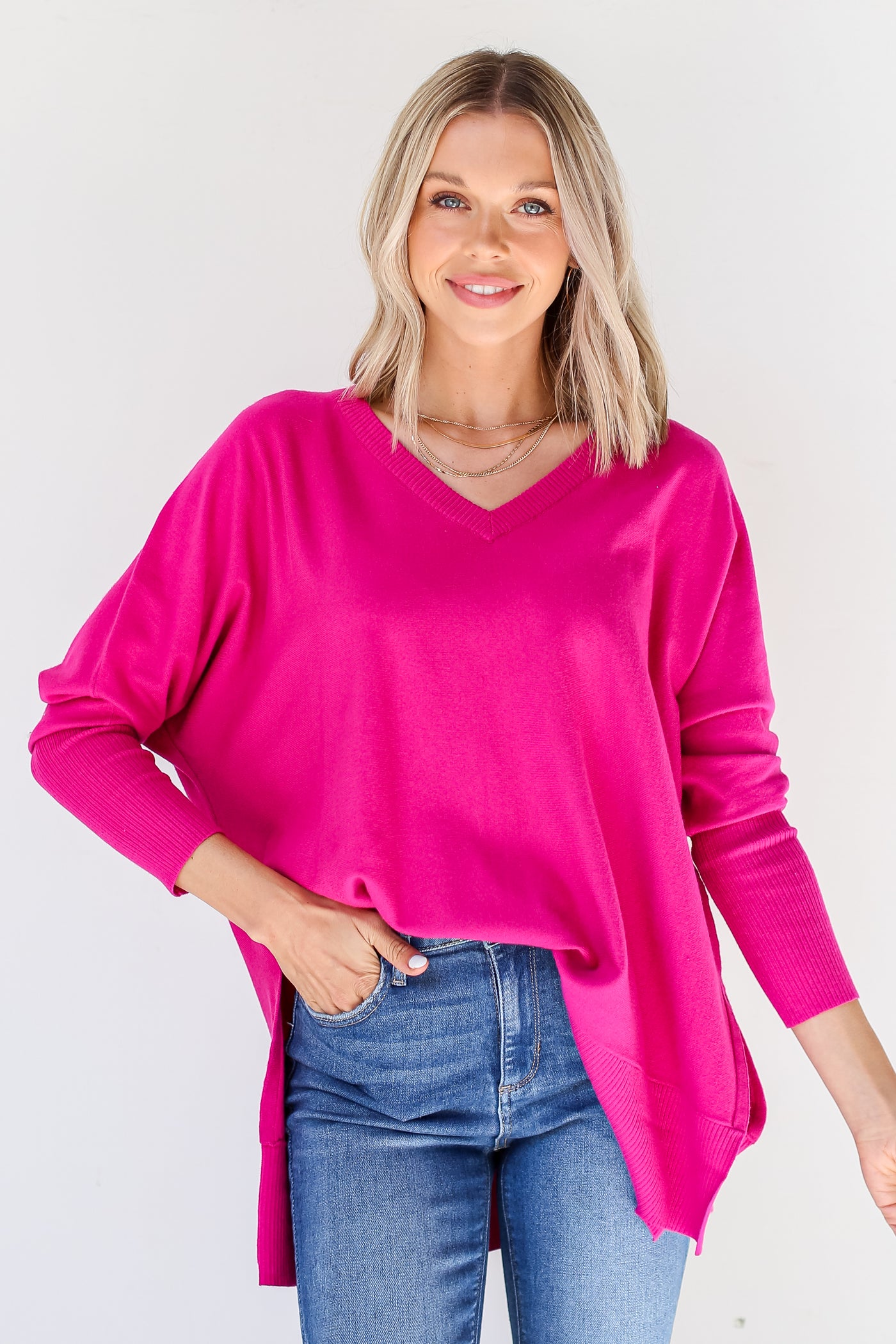 pink Sweater front view