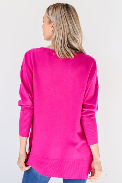 pink Sweater back view