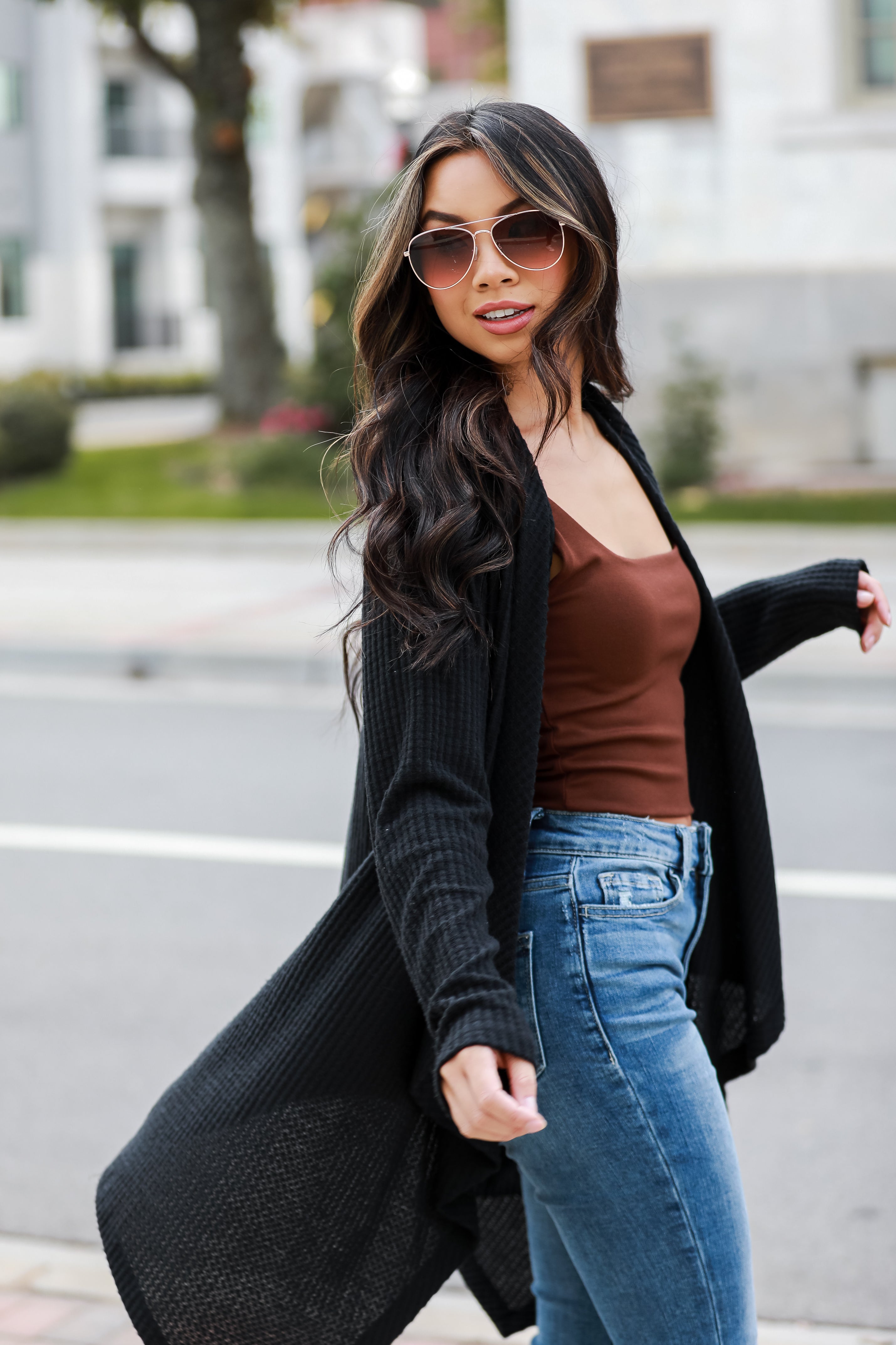 lightweight black cardigan