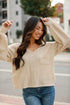 Oatmeal Waffle Knit Top