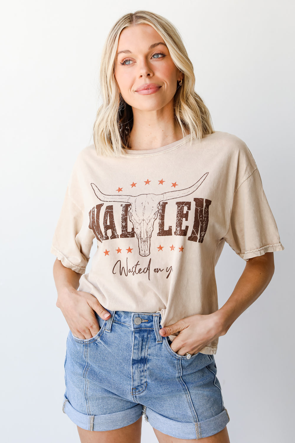 stone Wallen Wasted On You Cropped Graphic Tee