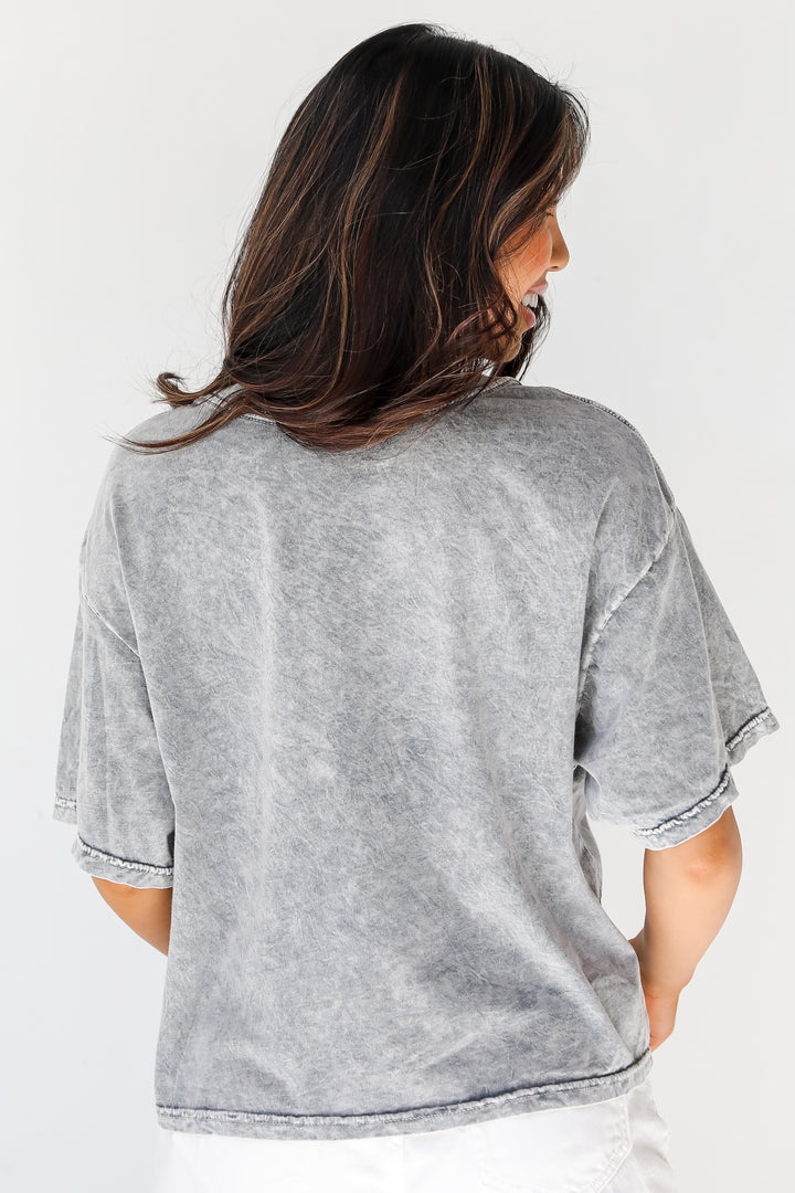 grey Wallen Wasted On You Cropped Graphic Tee back view