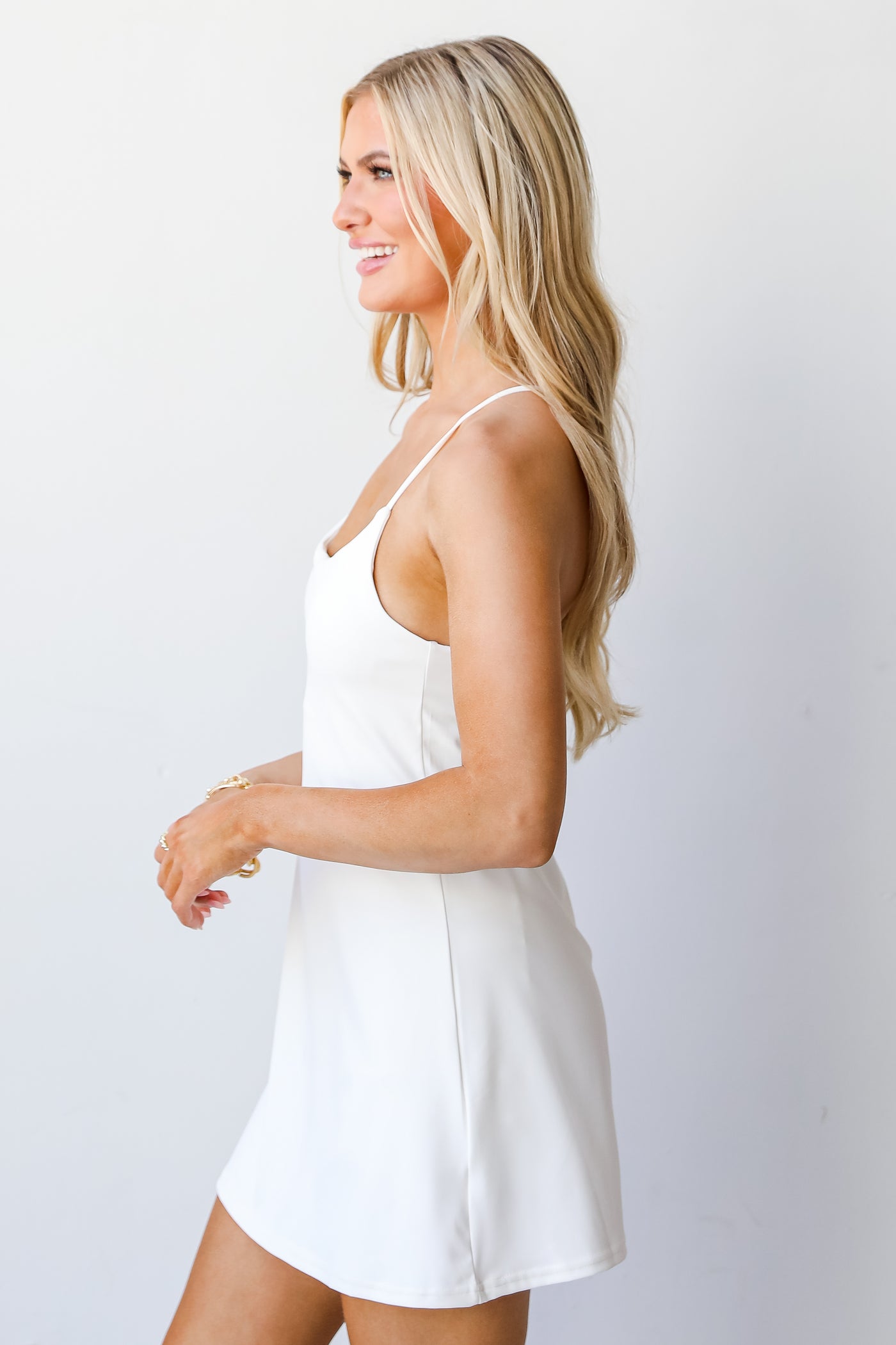 white Athletic Dress side view