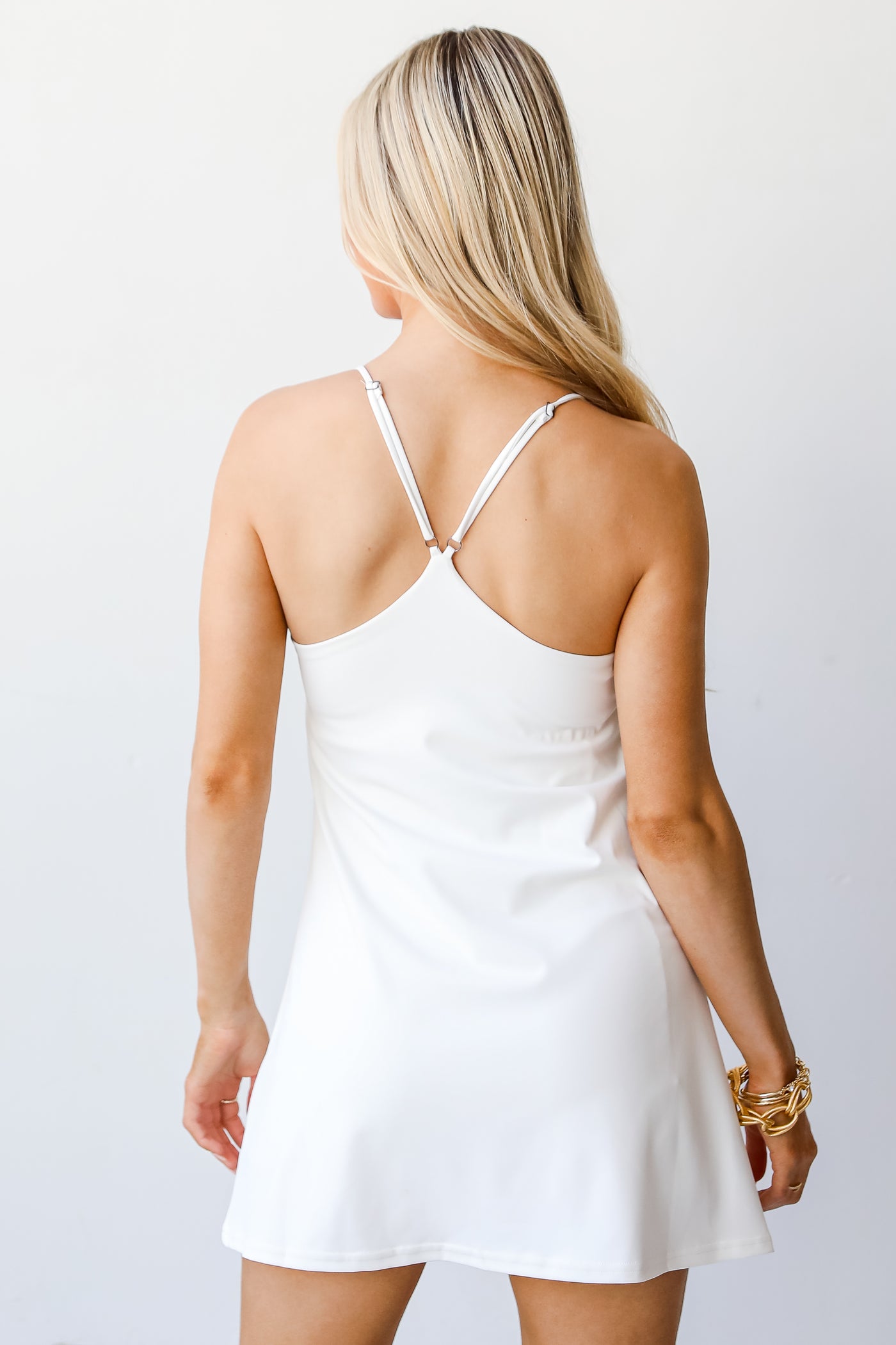 white Athletic Dress back view