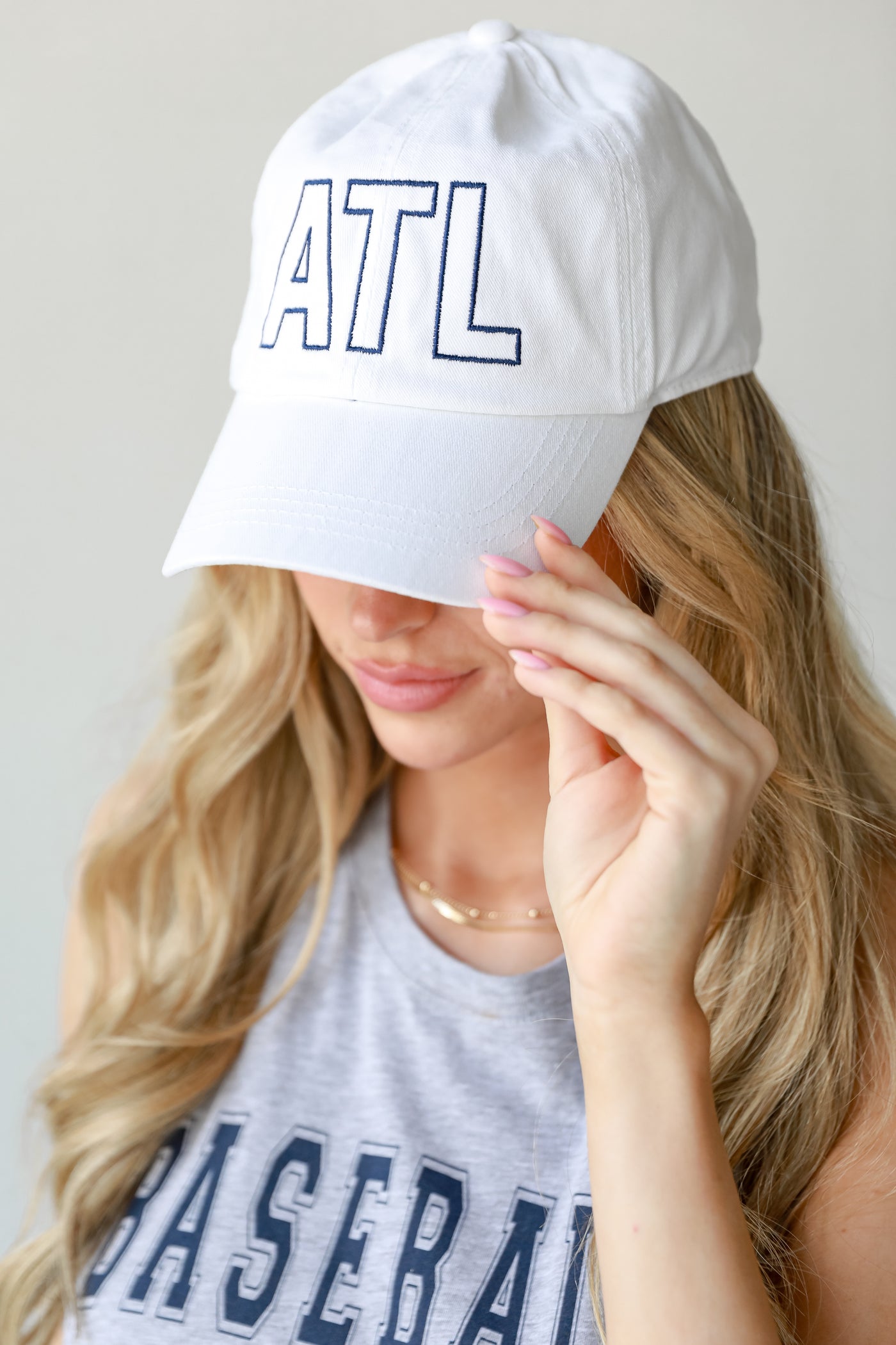 white ATL Vintage Embroidered Hat