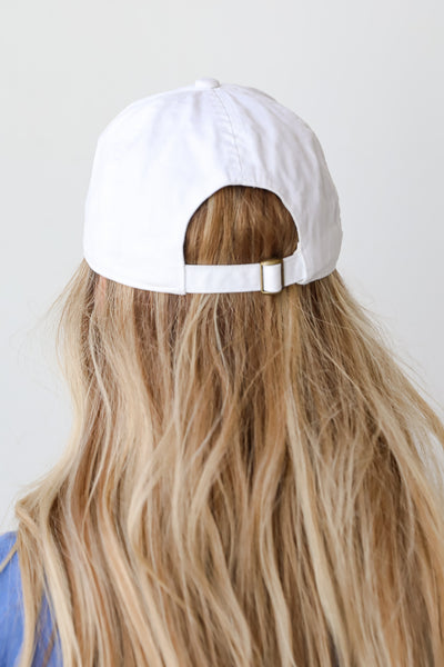 white  baseball hat