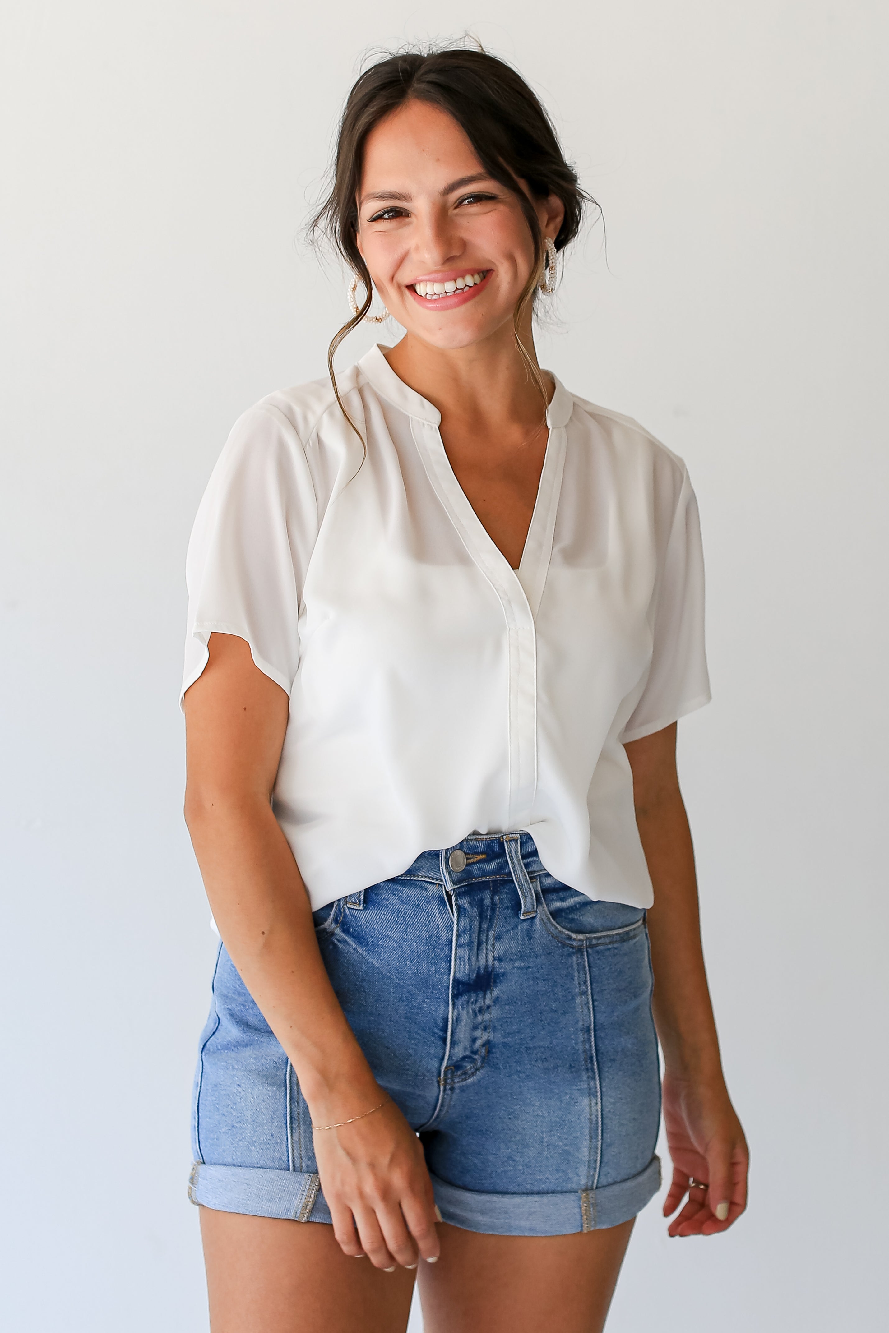 white Blouse front view