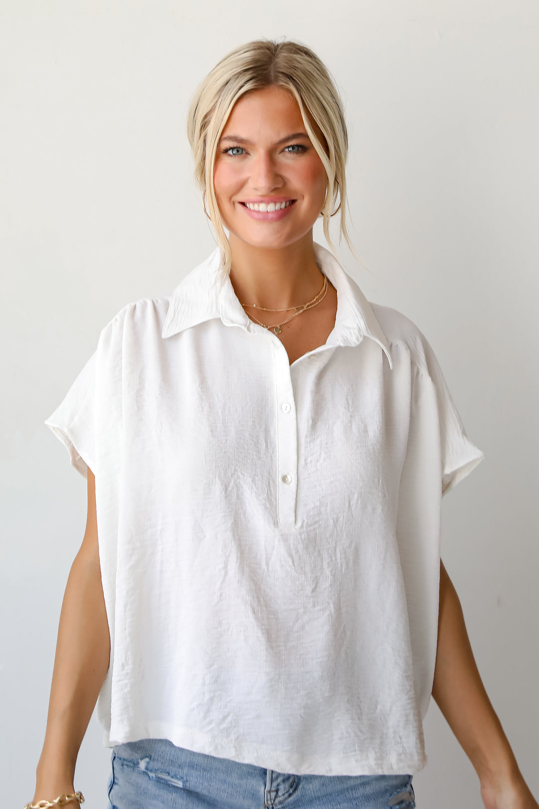 casual White Blouse