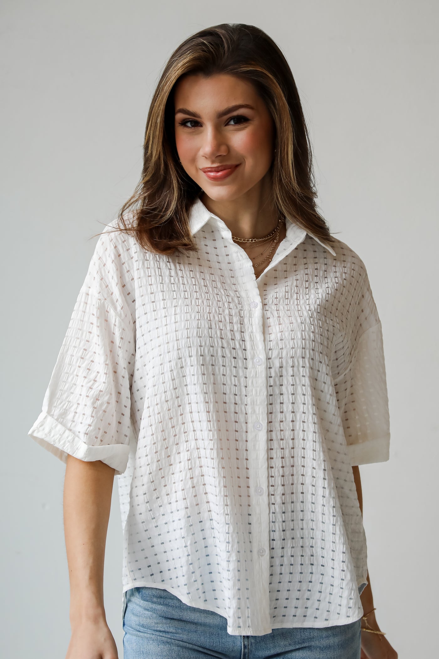 White Button-Up Blouse