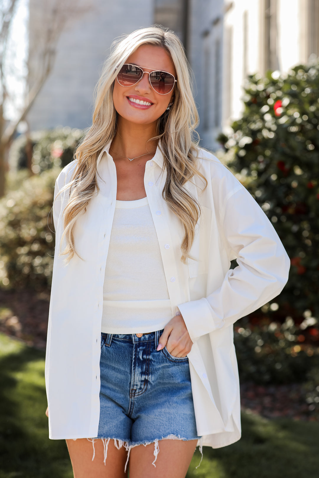 White Button-Up Blouse