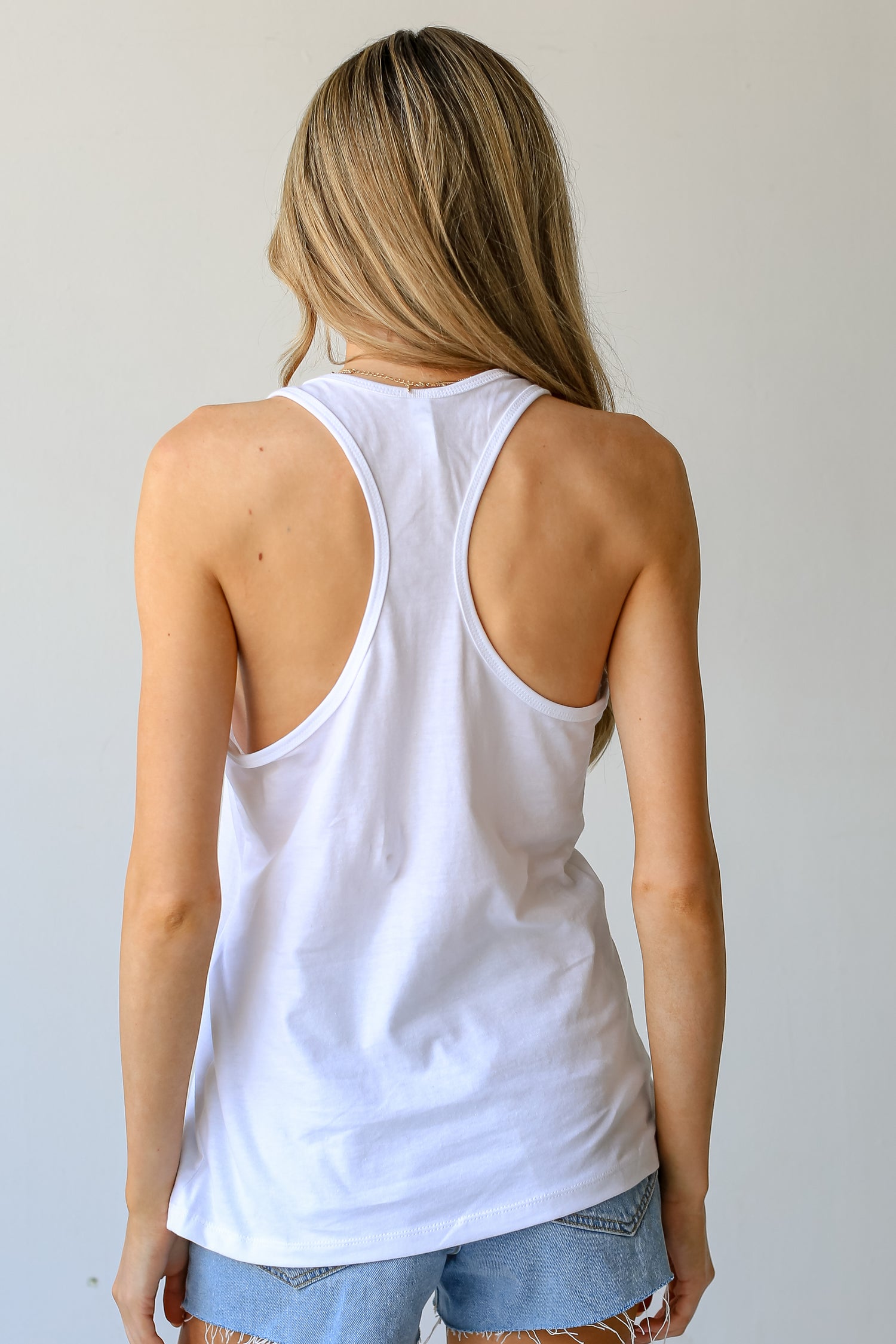 White Chop Chop Tank back view