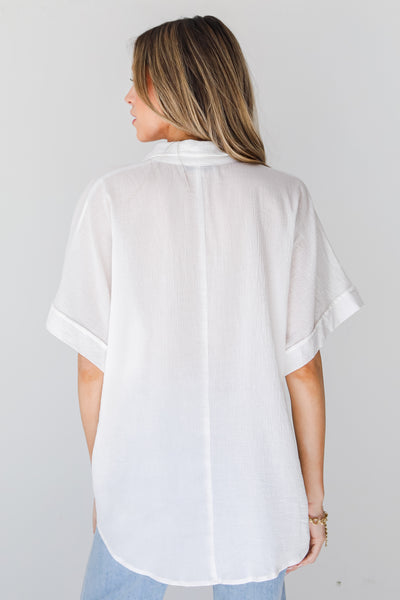 white collared Blouse back view