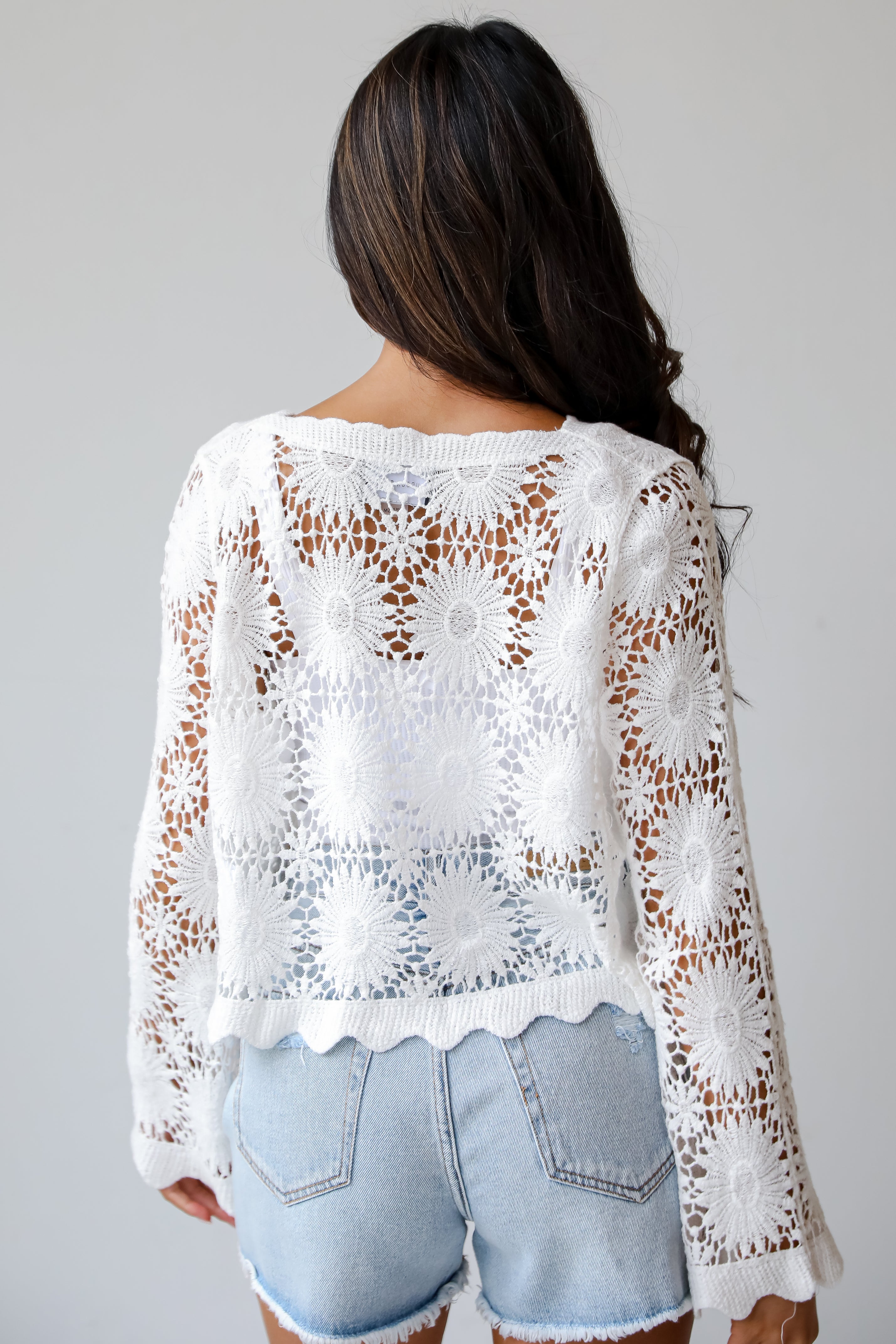 LoveShackFancy Alicia Crochet Top. Romantic White store Lace Knit Boho Cropped Top. L