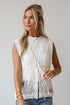 Upscale Look White Crochet Knit Vest