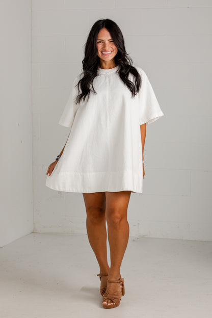 Bright Horizons White Denim Mini Dress