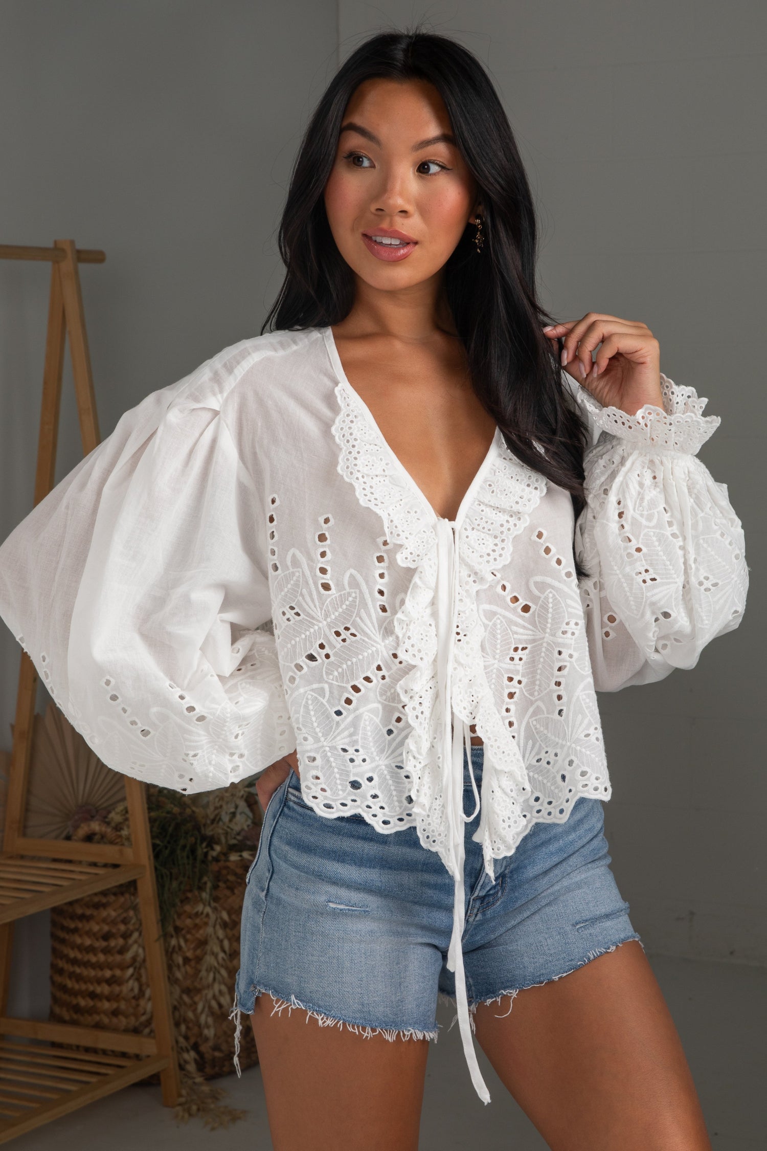 farm rio white cotton eyelet puff sleeve midi dress Nordstrom Farm Rio Eyelet Puff Sleeve Tiered Cotton Midi Dress 345.00