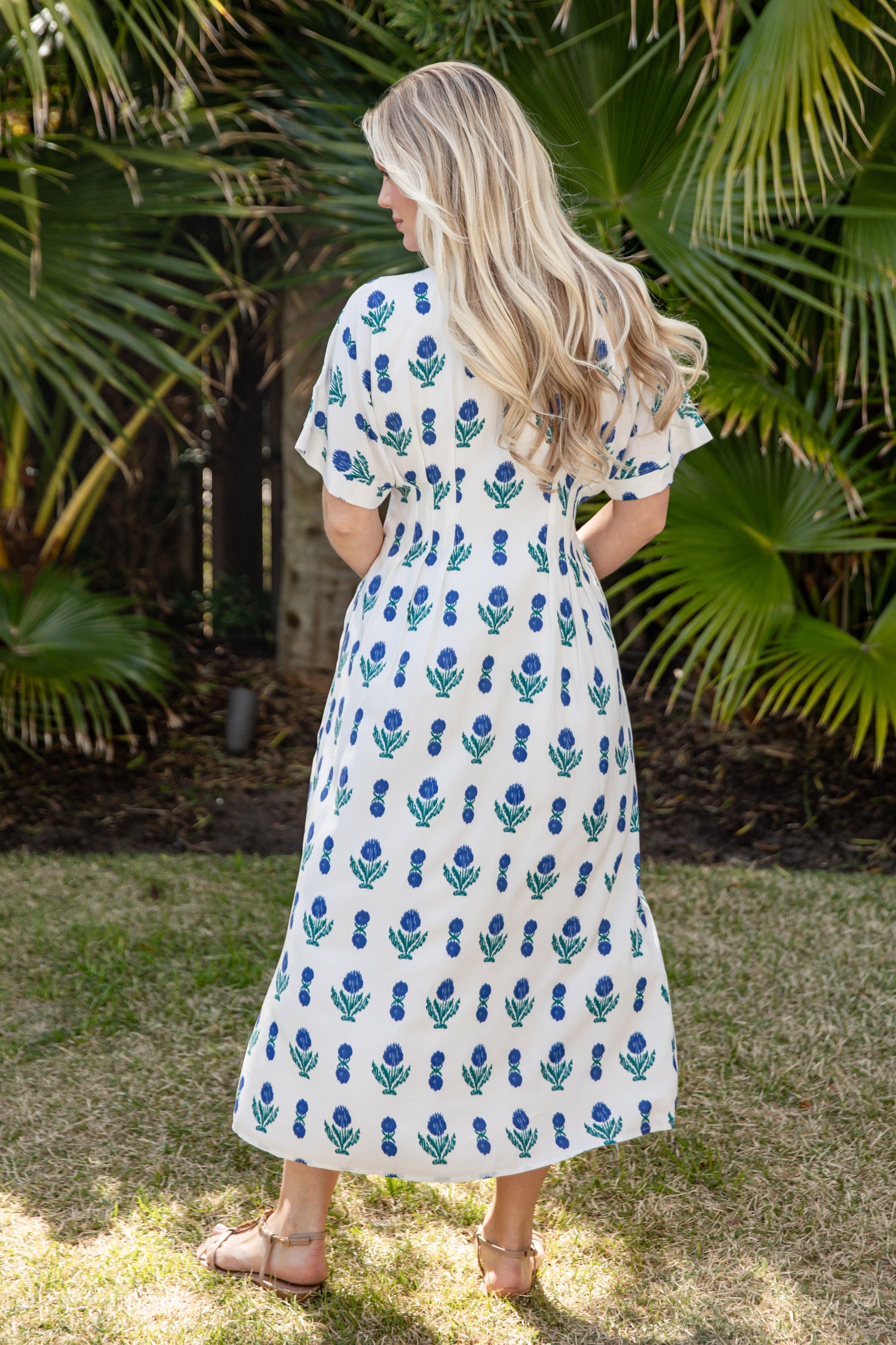 White Floral Printed Midi Dress | Trendy Women's Dresses White Floral Printed Midi Dress | Trendy Women's Dresses